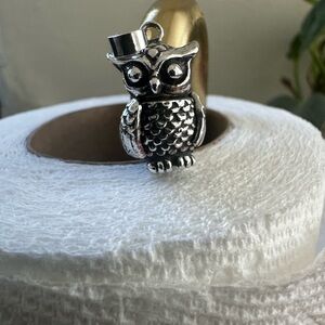 Silver Owl Pendant, movable head, and wings